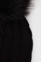 czarny Czapka damska beanie z pomponem kolor czarny