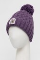 Akcesoria Czapka damska beanie z pomponem kolor fioletowy RW23.CAD806 fioletowy