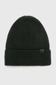 Czapka męska beanie gładka kolor zielony średniej grubości zielony RW23.CAM050