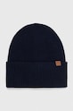 Czapka męska beanie prążkowana z wiskozą kolor granatowy średniej grubości granatowy RW23.CAM051