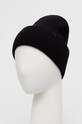 Akcesoria Czapka męska gładka beanie z wiskozą kolor czarny RW23.CAM070 czarny
