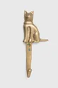 szary Wieszak ścienny - kot kolor złoty Unisex