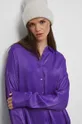 fioletowy Koszula damska gładka kolor fioletowy