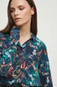 Koszula damska z kolekcji Graficzny Atlas Zwierząt kolor turkusowy 100 % Wiskoza