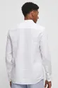 biały Koszula lniana męska z kołnierzykiem klasycznym kolor biały