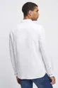 biały Koszula bawełniana męska z kołnierzykiem button-down kolor biały