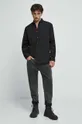 Koszula bawełniana męska z kołnierzykiem button-down kolor czarny 100 % Bawełna