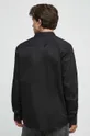 czarny Koszula bawełniana męska z kołnierzykiem button-down kolor czarny