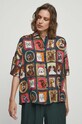 Koszula damska wzorzysta z kolekcji na Dzień Psa kolor multicolor multicolor RW23.KKD150