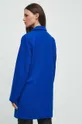 Płaszcz z domieszką wełny damski gładki kolor niebieski <p>Materiał zasadniczy: 90 % Poliester, 10 % Wełna z recyklingu, Podszewka: 100 % Poliester</p>
