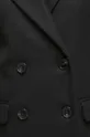 Płaszcz z domieszką wełny damski gładki kolor czarny Damski