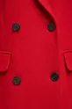 Kabát s prímesou vlny dámsky červená farba
