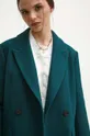 Płaszcz z domieszką wełny damski kolor zielony Damski