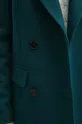 Kabát se směsi vlny dámský zelená barva