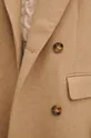 Płaszcz z domieszką wełny damski kolor beżowy RW23.KPD606