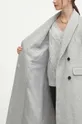 Kabát s prímesou vlny dámsky šedá farba