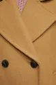 Vlnený kabát dámsky béžová farba