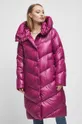 Páperový kabát dámsky ružová farba ružová