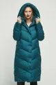 Péřový kabát zelená barva tyrkysová