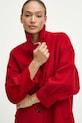 Płaszcz wełniany damski Radzka x Medicine kolor czerwony RW23.KPD851