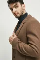 brązowy Płaszcz z domieszką wełny męski kolor brązowy