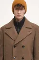 Płaszcz wełniany męski dwurzędowy kolor brązowy Męski