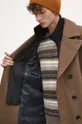 Płaszcz wełniany męski dwurzędowy kolor brązowy