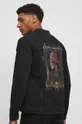 czarny Kurtka jeansowa męska z kolekcji Zamkowe Legendy kolor czarny