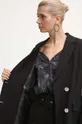 Plátěné sako dámské dvouřadé černá barva
