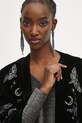 Kimono damskie z ozdobnym haftem kolor czarny czarny RW23.KZDA02