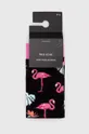 Skarpetki bawełniane damskie w flamingi (2-pack) kolor multicolor 75 % Bawełna, 23 % Poliamid, 2 % Elastan