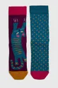 multicolor Skarpetki damskie bawełniane wzorzyste (2-pack) kolor multicolor Damski