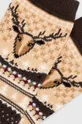 Skarpetki damskie bawełniane wzorzyste kolor beżowy 80 % Bawełna, 15 % Poliester, 5 % Elastan