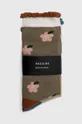 Skarpetki bawełniane damskie w kwiaty (3-pack) kolor multicolor 98 % Bawełna, 2 % Elastan