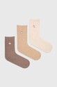 Skarpetki bawełniane damskie z ozdobnym haftem z kotem (3-pack) kolor multicolor skarpetki długie multicolor RW23.LGD901