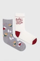 Skarpetki bawełniane damskie świąteczne (2-pack) kolor multicolor skarpetki długie multicolor RW23.LGD909