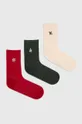 viacfarebná Bavlnené ponožky dámske vianočné s ozdobnou výšivkou (3-pack) Dámsky