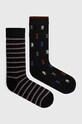 Skarpetki bawełniane męskie w szachy (2-pack) kolor multicolor skarpetki długie multicolor RW23.LGM829