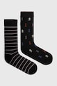 Skarpetki bawełniane męskie w szachy (2-pack) kolor multicolor skarpetki długie multicolor RW23.LGM829