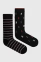 viacfarebná Bavlnené ponožky pánske so vzorom - šach (2-pack) viac farieb Pánsky