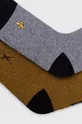 Bavlnené ponožky pánske s ozdobnou výšivkou - opička a banán (2-pack) viacfarebná