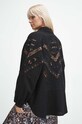 Bavlněné kimono dámské s aplikací černá barva látka černá RW23.NDD870
