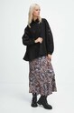 Bavlněné kimono dámské s aplikací černá barva RW23.NDD870 černá RW23