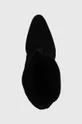 czarny Kozaki zamszowe damskie kolor czarny