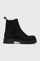 Botki zamszowe damskie kolor czarny platforma czarny RW23.OBD412