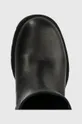 čierna Kožené členkové topánky dámske čierna farba