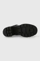 Kožené členkové topánky dámske čierna farba Dámsky