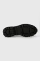 Kožené členkové topánky dámske hladké čierna farba Dámsky