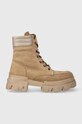 Medicine cizme de piele cu snur bej RW23.OBDA04