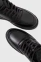Sneakersy męskie ze skóry naturalnej kolor czarny Męski